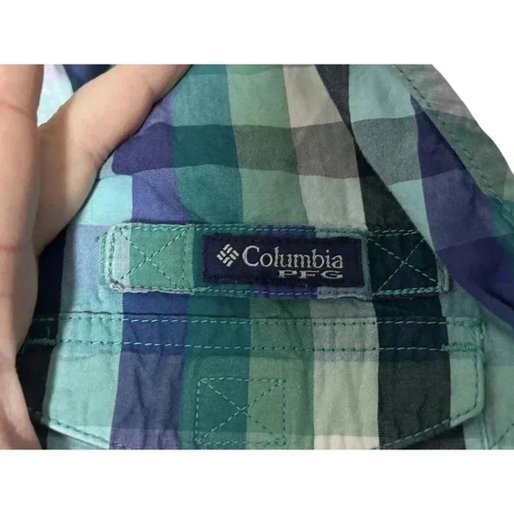 Columbia‎ PFG Size M/L Green Blue Plaid Vest - Picture 4 of 8